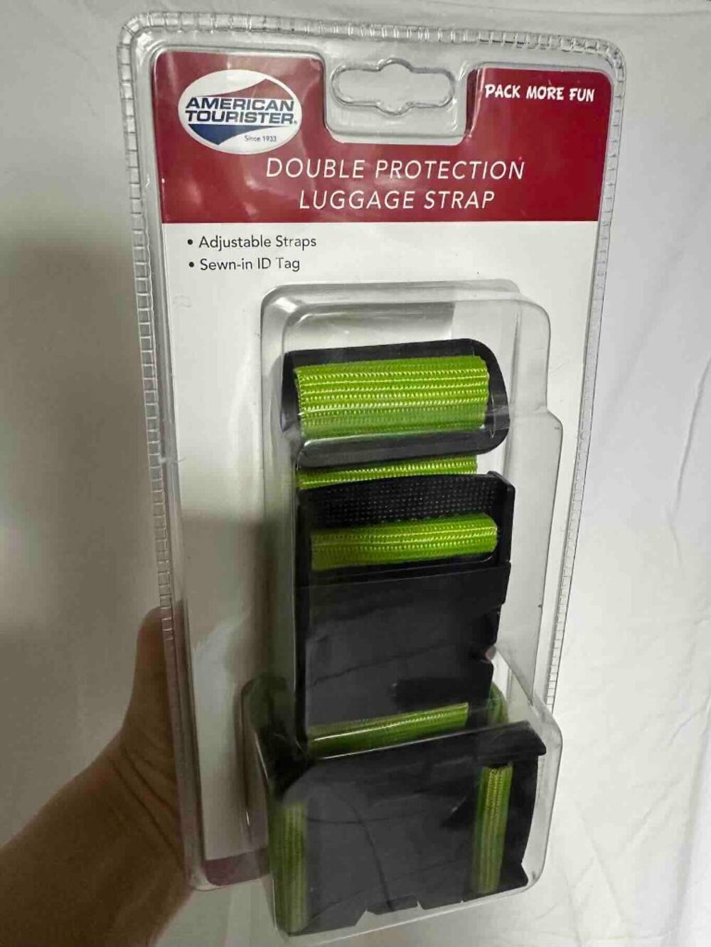 NWT American Tourister DoubleProtection LuggageStraps Travel GreenAdjustable
